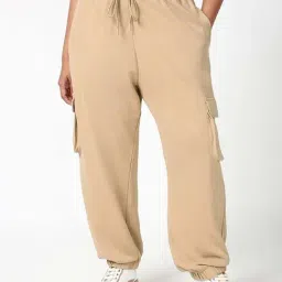 Bewakoof Beige Relaxed Fit Plus Size Joggers-picture-11