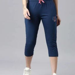 Dixcy Slimz Navy Cotton Graphic Print Capris-picture-20