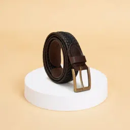 Byford by Pantaloons Woven Tan Casual Belt For Men-image-4
