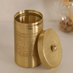 Peepul Tree Brass Storage Jar/Container with Lid for Tea, Sugar and Spice in Kitchen Use| Combo | image 4