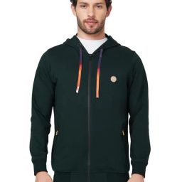 Spykar Dark Green Regular Fit Hooded Sweatshirt-picture-6