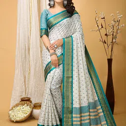 HERE&NOW Ethnic Motifs Zari Art Silk Saree-picture-40