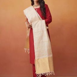 Fabindia Natural Silk Blend Woven Dupatta-picture-35