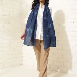 Fabindia Indigo Modal Printed Stole-picture-21
