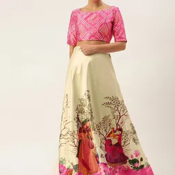 Kaizen TEXO FAB Printed Semi-Stitched Lehenga & Unstitched-picture-34