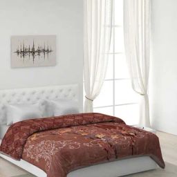 Monte Carlo Brown Polyester 850 GSM Double Bed Winter Blanket-image-58