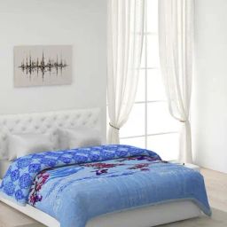 Monte Carlo Blue Polyester 850 GSM Double Bed Winter Blanket-15