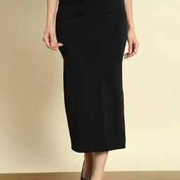 Trend Arrest Black A-Line Midi Skirt-image-77