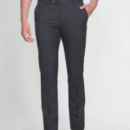 Arrow Grey Regular Fit Checks Trousers-image-87