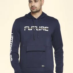 Ajile By Pantaloons Navy Cotton Regular Fit Printed Hooded Sweatshirt-image-20