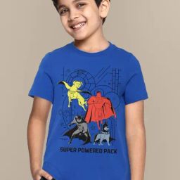 Kidsville Blue Cotton Printed T-Shirt-image-36