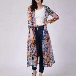 Scorpius Multicolor Floral Print Long Shrug-47