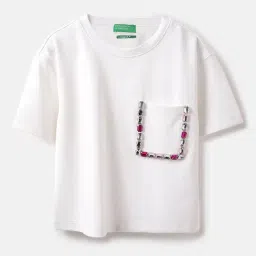 United Colors of Benetton Girls White T-Shirt-picture-28