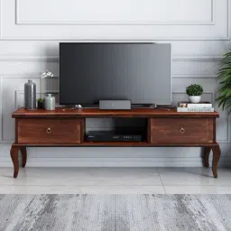 Durian Reagan Walnut Brown Solid Wood TV Unit-image-23