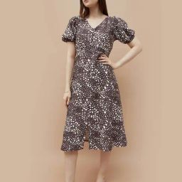 Code By Lifestyle Brown Regular Fit Printed Dress-picture-44