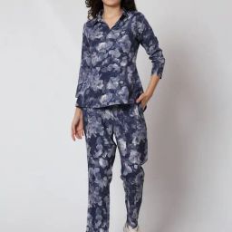 Prettify Navy Floral Print Co-Ord Set-image-59