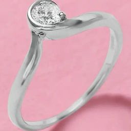 Mia by Tanishq 925 Silver Curved Elegance Silver Finger Ring-image-10