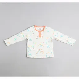 Ed-A-Mamma Unisex Orange Organic Cotton Printed Combo Set-image-74