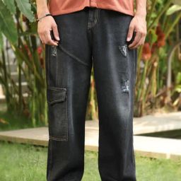 Campus Sutra Black Denim Regular Fit Solid Jeans-picture-26
