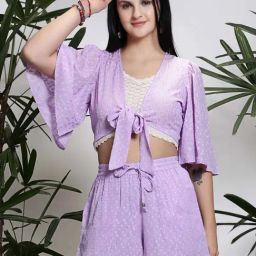 Sera Purple Self Pattern Shrug-image-81