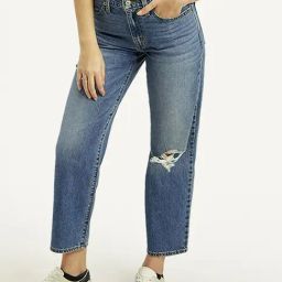 Levi's Blue Loose Fit Distressed Jeans-image-33
