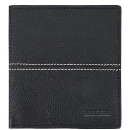 HIROSHI Black Textured Leather Bi-Fold Wallet-23