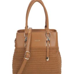 Mochi Tan Textured Medium Satchel image 2