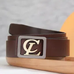Carlton London Brown Leather Textured Casual Belt for Men-image-92