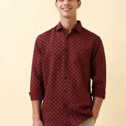 Allen Solly Maroon Slim Fit Printed Shirt-picture-43