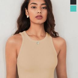 BAESD Women Pack of 3 Round Neck Ribbed Tank Crop Top-picture-15