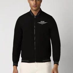 Van Heusen Black Regular Fit Bomber Jacket-image-40