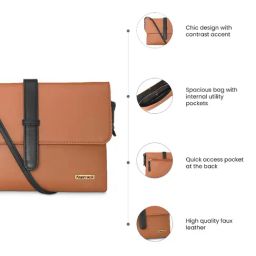 Fastrack MTO MTS Tan Solid Medium Sling Handbag image 2
