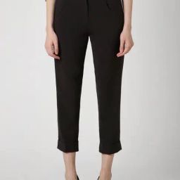Van Heusen Black Plain Trousers-image-46