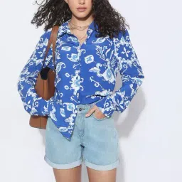 Vero Moda Cobalt Blue Printed Shirt-image-21