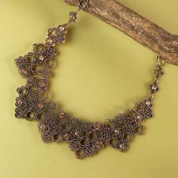Sohi Streamlined Gemstone Collar for Women-34