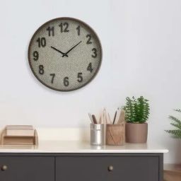 @home Brown Plastic Round Analog Wall Clock-image-31