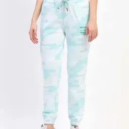 MADAME M Secret Green Cotton Printed Joggers-image-67