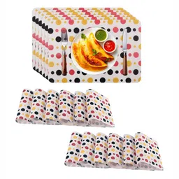 Aura 18-Pcs Red & Yellow Printed PVC Table Placemats-9