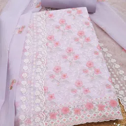 Soch Printed Silk Chiffon Unstitched Dress Material-image-93