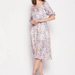 MADAME Multicolor Printed Midi Dress-image-44