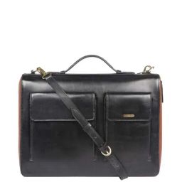 Hidesign Hipsters Vibes 02 Black Leather Large Briefcase-32