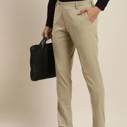 INVICTUS Men Beige Solid Regular Fit Formal Trousers-image-46