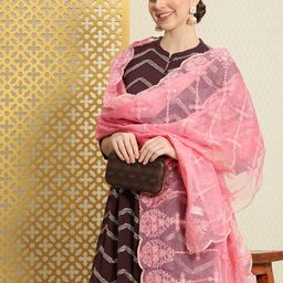 House of Pataudi Embroidered Sequined Jashn Dupatta-image-97