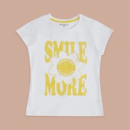 Pantaloons Junior Off-White & Yellow Cotton Printed T-Shirt-image-73