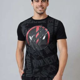 Free Authority Black Cotton Regular Fit Printed T-Shirt-picture-13