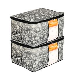 Kuber Industries Set of 2 Black & White Metallic Printed Cloth Organisers-17