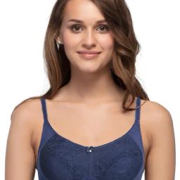 Enamor Navy Non Wired Non Padded T-Shirt Bra-image-13