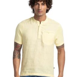 Parx Yellow Cotton Regular Fit Henley T-Shirt-picture-31