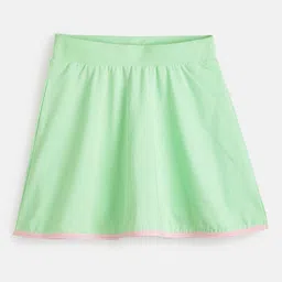 You Got Plan B Girls Pure Cotton Above Knee Skater Skirt With Inner Shorts-image-97