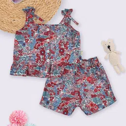 Moms Love Infant Girls Cotton Printed Top with Shorts-image-5